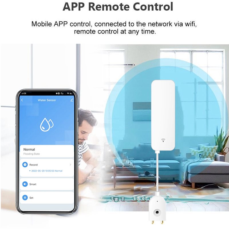 DTEN-Tuya WIFI Smart Water Lea - Water Alarm Sensor 评论和价格