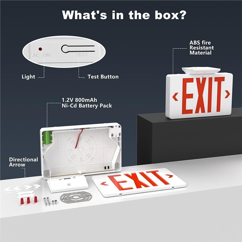 [NEW!A25P】 Red Exit Sign, LED  - Emergency Exit Sign 评论和价格