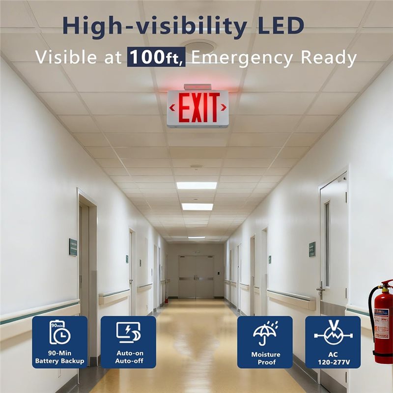 [NEW!A25P】 Red Exit Sign, LED  - Emergency Exit Sign 评论和价格