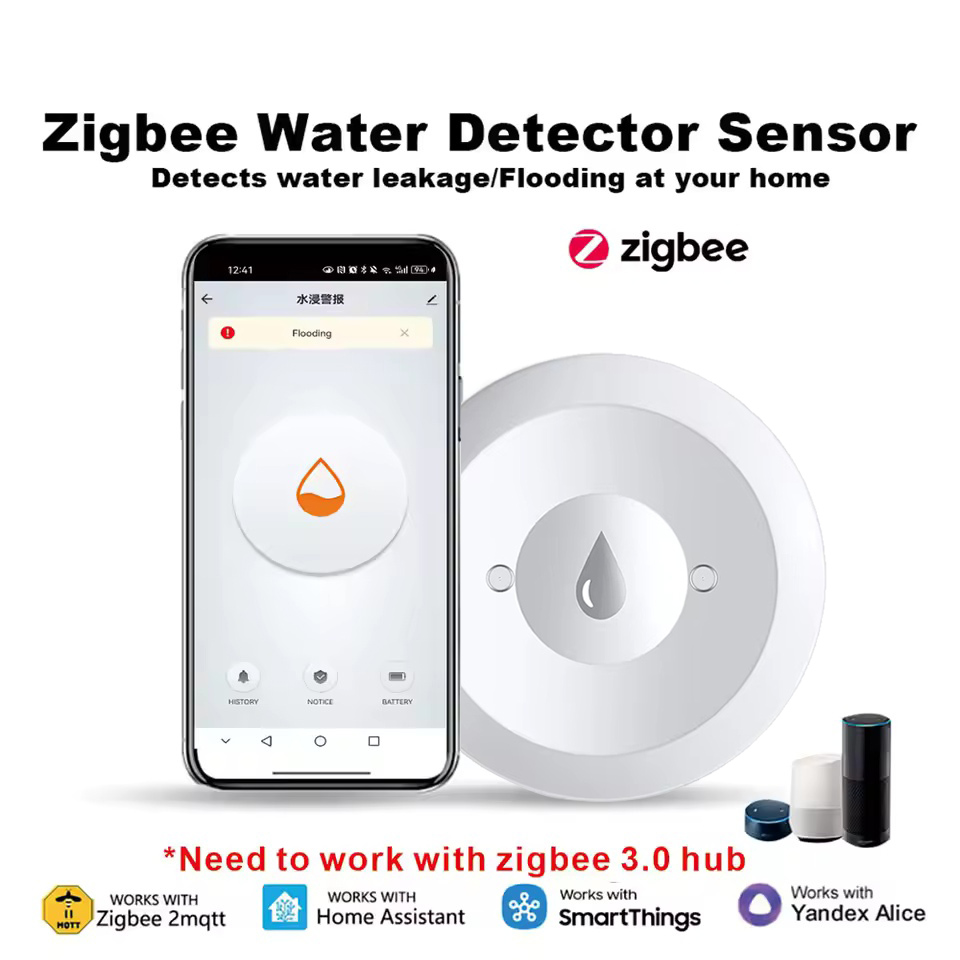 Work With Tuya ZigBee 3.0 Wate - Water Alarm Sensor 评论和价格